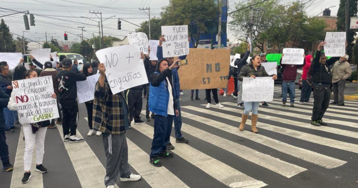 Transportistas se manifiestan en avenida Centenario, Álvaro Obregón
