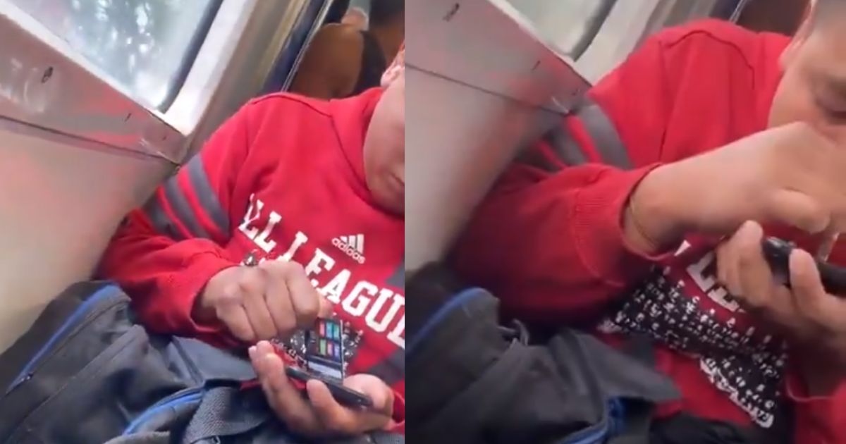 Hombre se droga con cocaína en el Metro