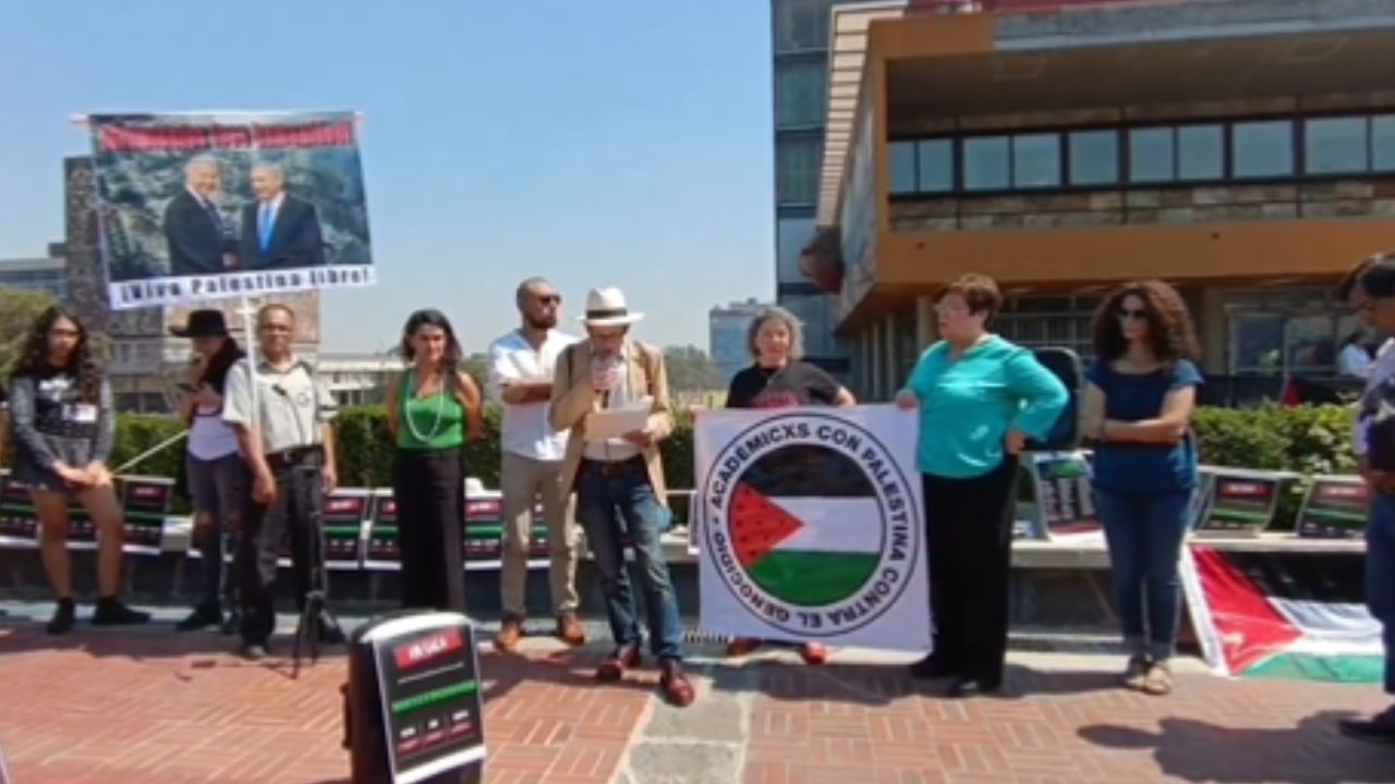 En Rectoría de la UNAM exigen acciones por genocidio en Palestina