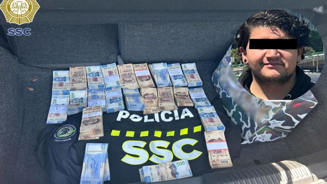 Detienen a hombre con un más de un millón de pesos en la alcaldía Miguel Hidalgo