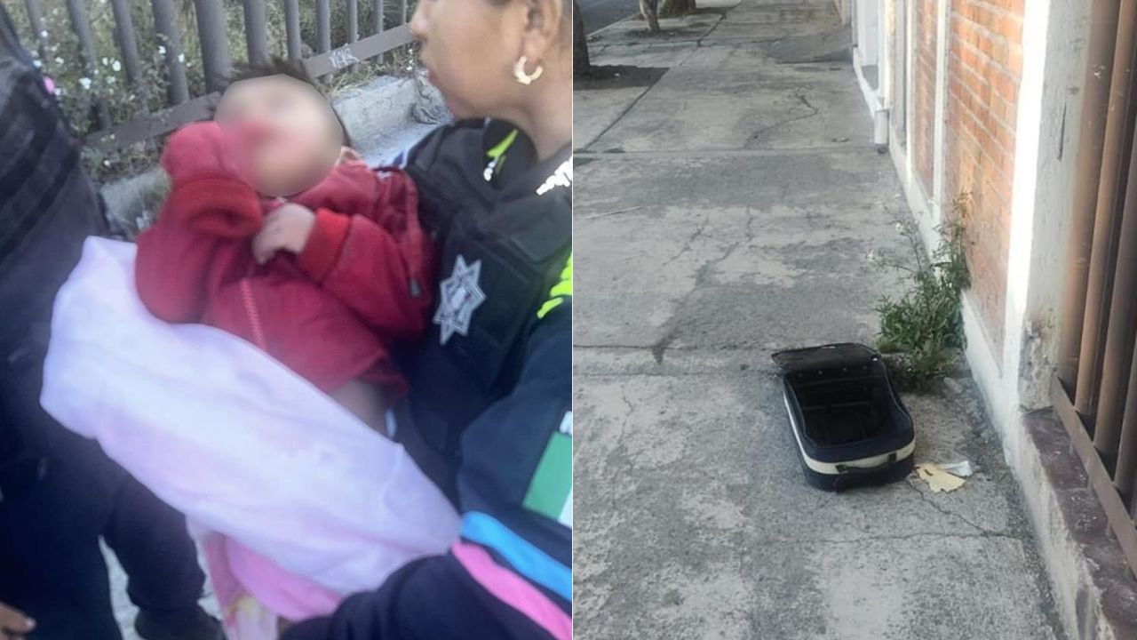 Encuentran a bebé de dos años en una maleta en Puebla
