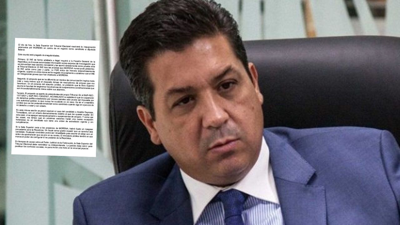 Cabeza de Vaca ve sabotaje de Morena a su candidatura y advierte riesgos para la democracia