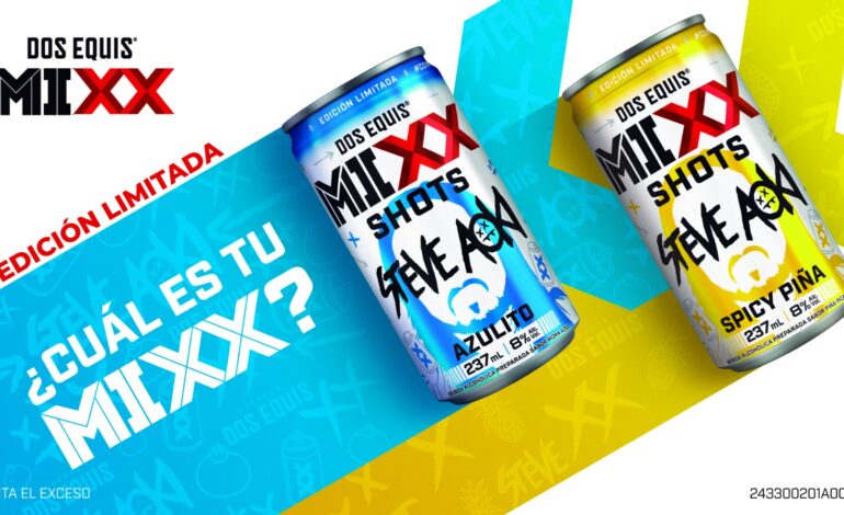 MIXX Shots, la nueva bebida de Dos Equis y Steve Aoki que apuesta por nuevos sabores para la celebración perfecta ¿Ya los probaron?